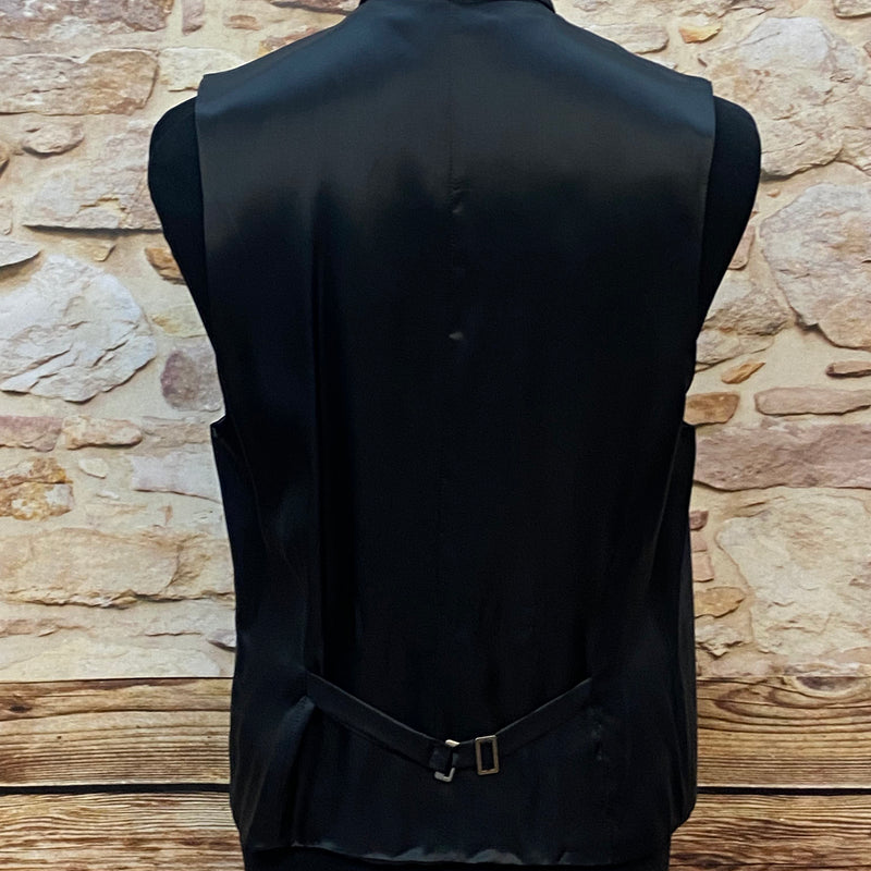 Hochzeitswesten-Set in Schwarz mit Nadelstreifen – Gr.46