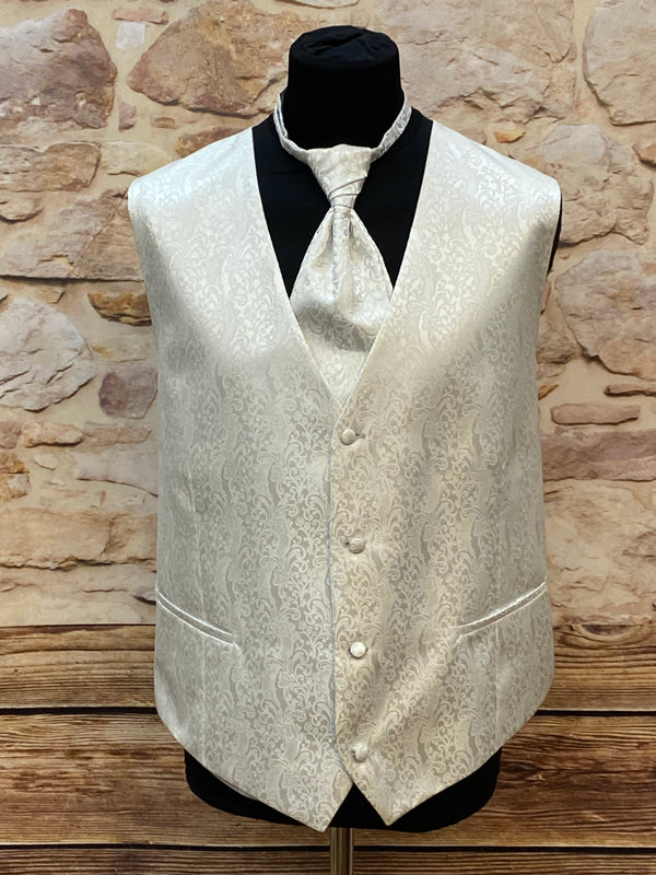 Hochzeitsweste in Elfenbein mit Accessoires, Gr.60