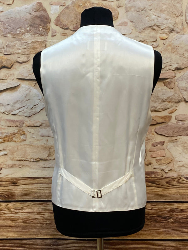 Elfenbeinfarbene Hochzeitsweste - Wilvorst Slim Line, Größe 56