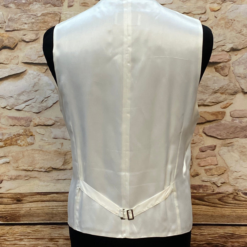 Elfenbeinfarbene Hochzeitsweste - Wilvorst Slim Line, Größe 56