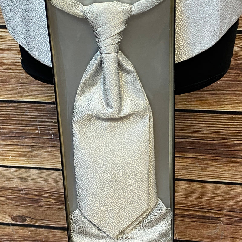 Exklusives 3-teiliges Hochzeitswesten-Set von Wilvorst in Elfenbein, Größe 58