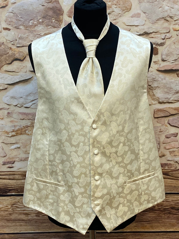 Elegante Herrenweste von Alexander Dobell in Cremefarben, Größe 64