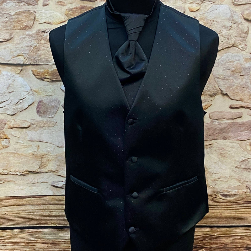 Edle Weste mit Plastron in Schwarz von Wilvorst, Größe 50