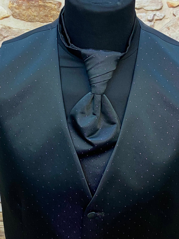Edle Weste mit Plastron in Schwarz von Wilvorst, Größe 50