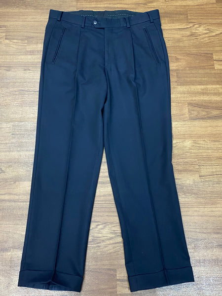 Lange Vintage Hose für Herren Gr.52 antrazit aus Schurwolle