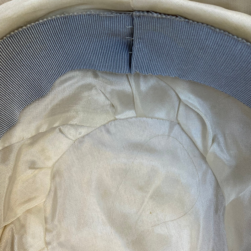 Antiker Damenhut Vintage Hut creme/weiß handgefertigt Unikat, Gr.56