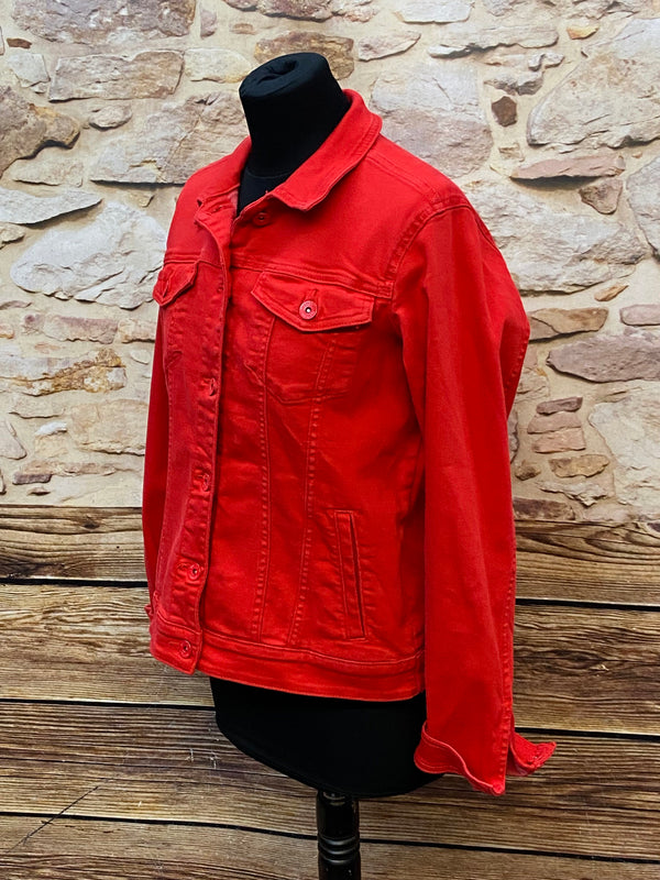 Vintage Jeansjacke Damen Gr. 40 – Roter Denim Klassiker, Ansicht 4