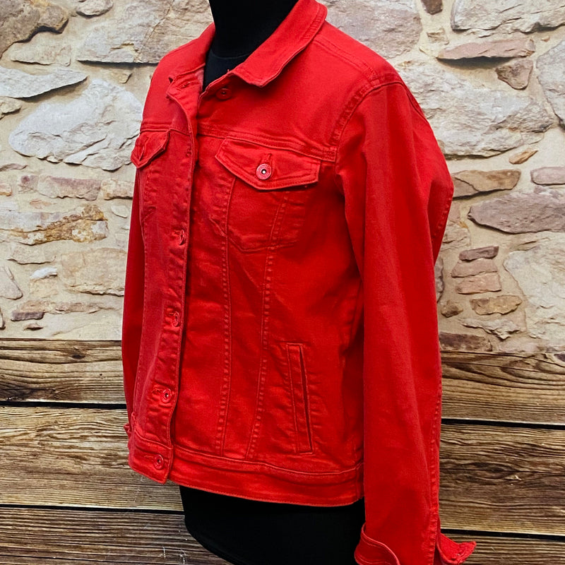 Vintage Jeansjacke Damen Gr. 40 – Roter Denim Klassiker, Ansicht 4