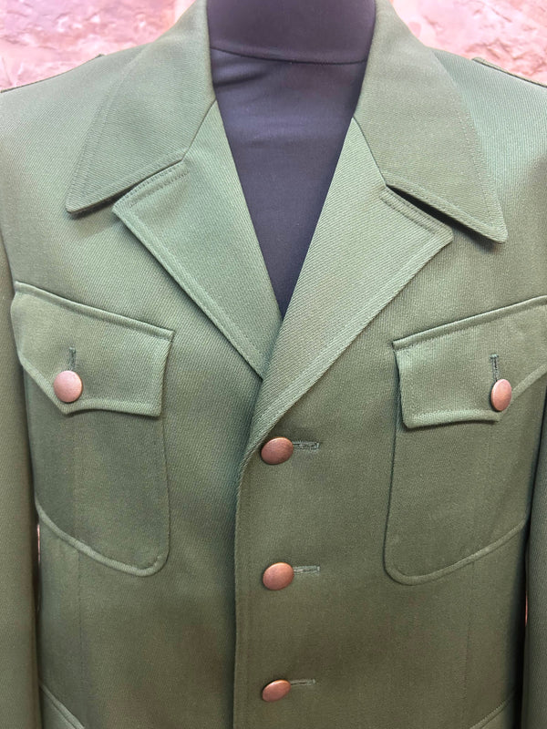Vintage Uniformjacke Grün – Größe ca. 50