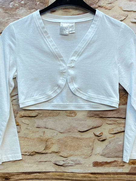 Kommunion Strickjacke Mädchen weiß Gr. 152 – kurze festliche Jacke