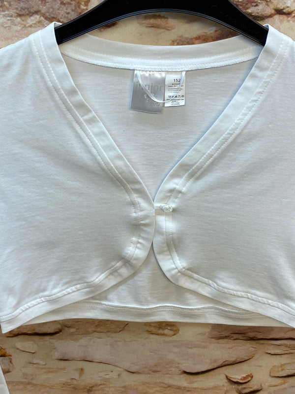 Kommunion Strickjacke Mädchen weiß Gr. 152 – kurze festliche Jacke
