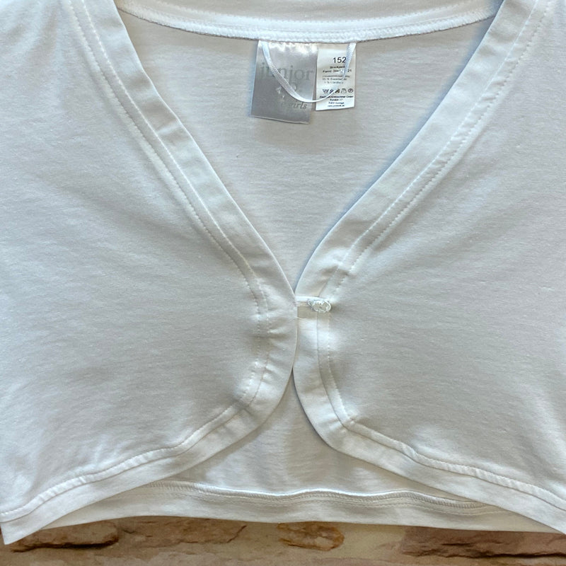 Kommunion Strickjacke Mädchen weiß Gr. 152 – kurze festliche Jacke