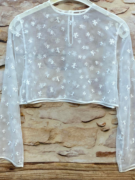 Mädchen Bolerojäckchen mit Blütenstickerei – festlich