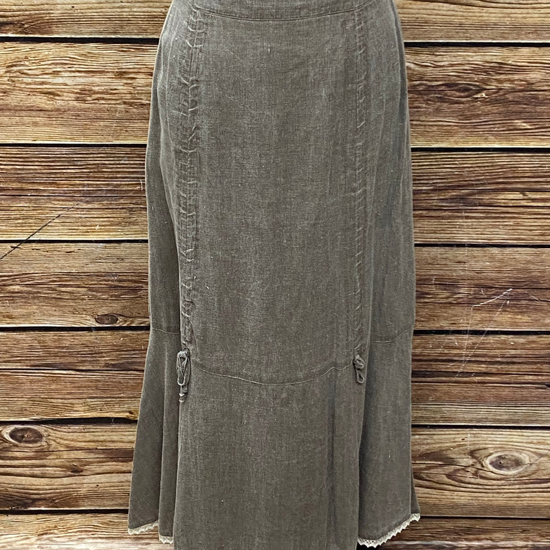 Damen Jeans-Trachtenrock von Landhaus – Grünlich-Braun, Größe 40