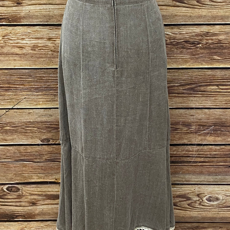 Damen Jeans-Trachtenrock von Landhaus – Grünlich-Braun, Größe 40