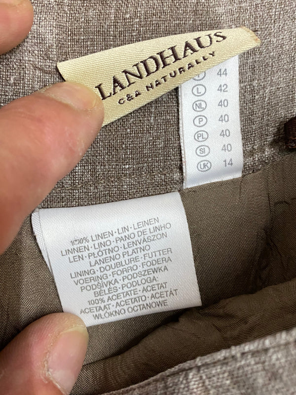 Damen Jeans-Trachtenrock von Landhaus – Grünlich-Braun, Größe 40