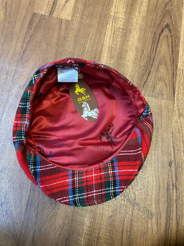 20er Jahre Jungen Schiebermütze Rot Kariert – Gr. 54 cm | Neu, Ansicht 2