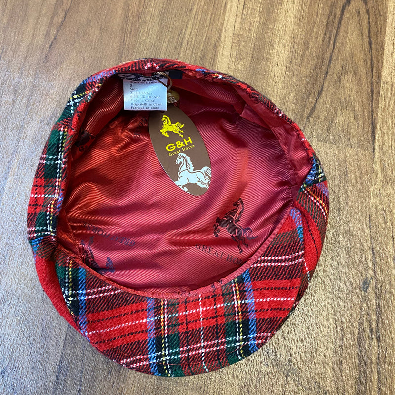 20er Jahre Jungen Schiebermütze Rot Kariert – Gr. 54 cm | Neu, Ansicht 2