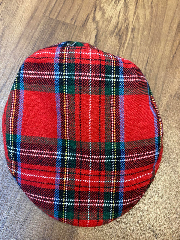 20er Jahre Jungen Schiebermütze Rot Kariert – Gr. 55 | Neu