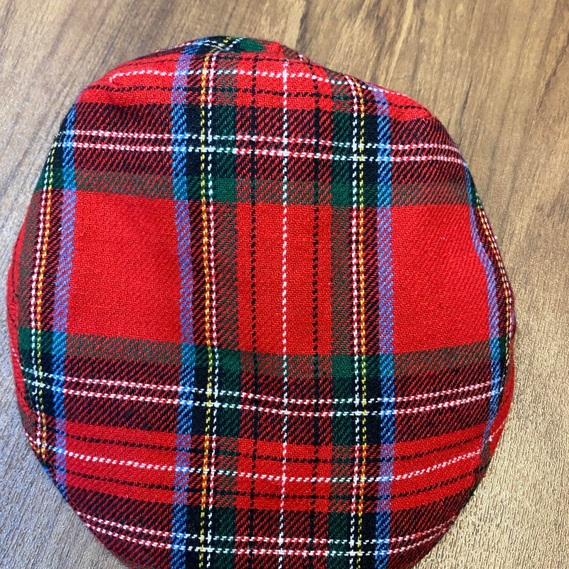 20er Jahre Jungen Schiebermütze Rot Kariert – Gr. 55 | Neu