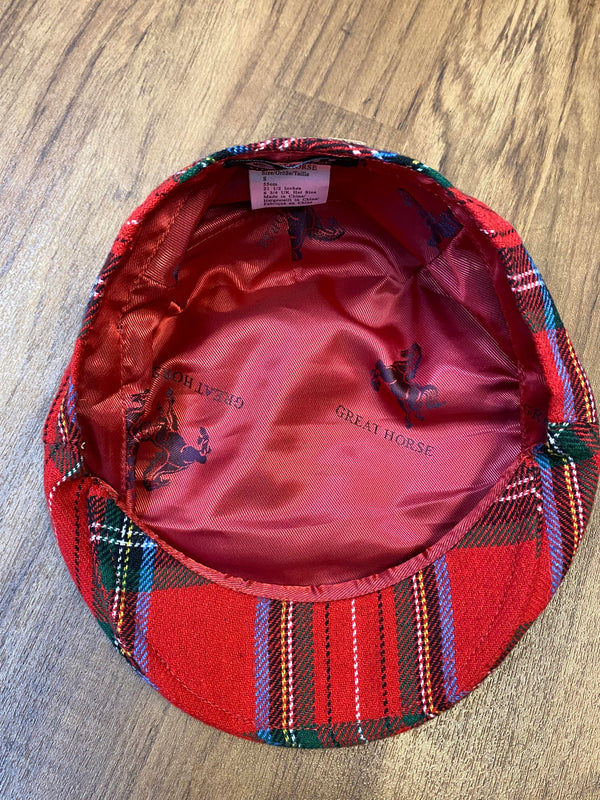 20er Jahre Jungen Schiebermütze Rot Kariert – Gr. 55 | Neu, Ansicht 2
