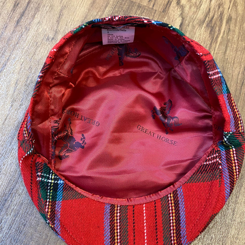 20er Jahre Jungen Schiebermütze Rot Kariert – Gr. 55 | Neu, Ansicht 2