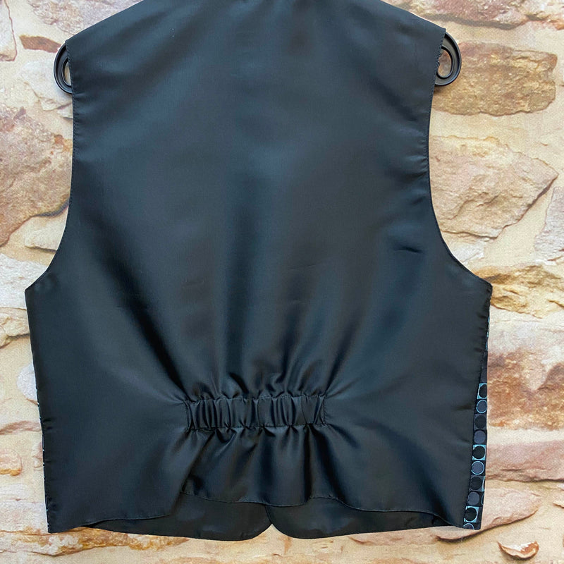 Festliche Jungen Weste Schwarz-Türkis Gr. 140