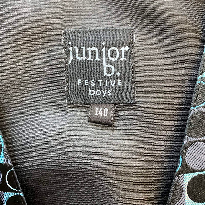 Festliche Jungen Weste Schwarz-Türkis Gr. 140