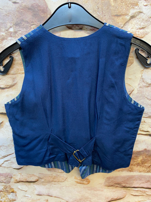 Jungenweste 20er Jahre Stil Blau Gestreift – Größe 104 – Vintage Look, Ansicht 4
