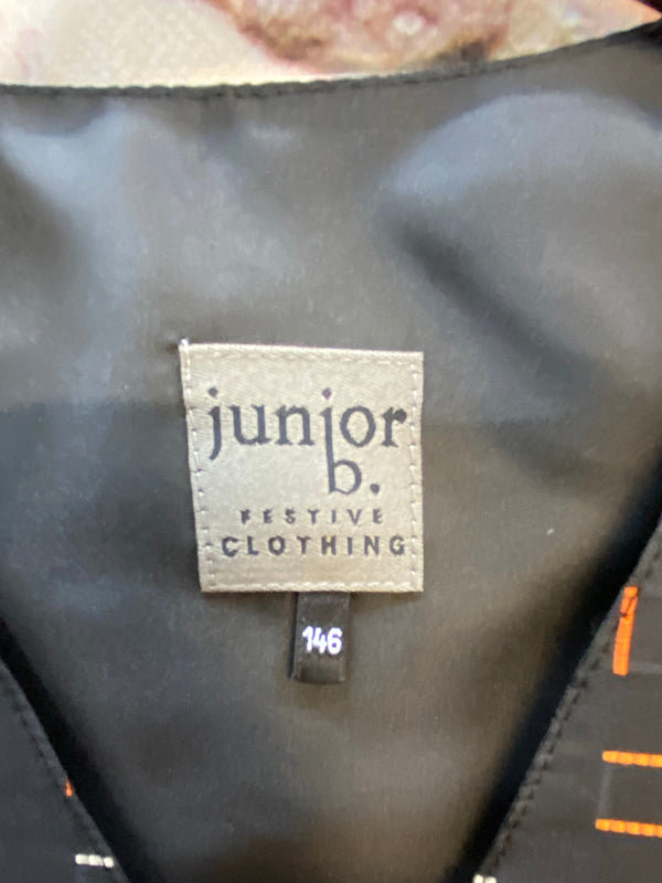 Jungenweste Schwarz mit Muster – Größe 146 – festliche Kinderweste