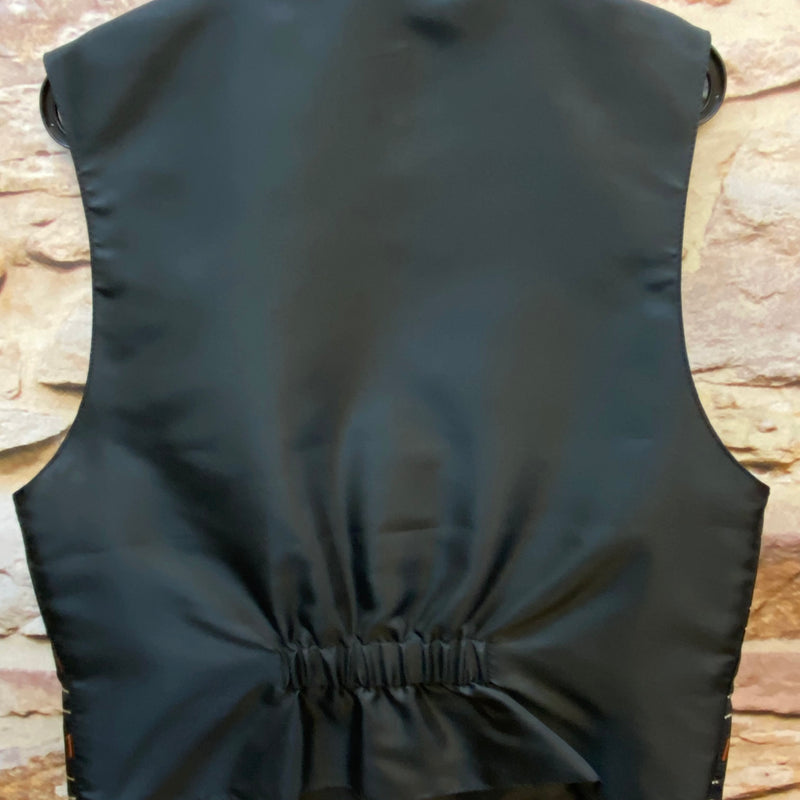 Jungenweste Schwarz mit Muster – Größe 146 – festliche Kinderweste