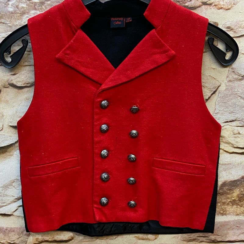 „Jungenweste rot schwarz Größe 110 116 mit Metallknöpfen elegante Kinderweste“