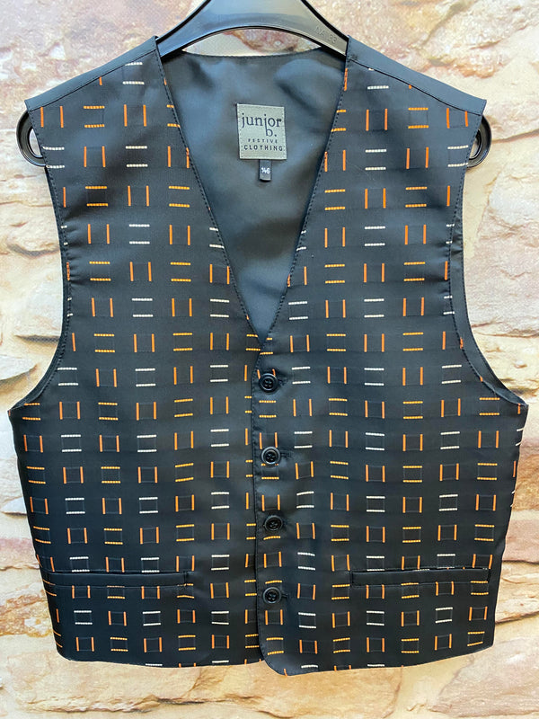 „Jungenweste schwarz gemustert Größe 146 festliche Kinderweste mit Knöpfen“