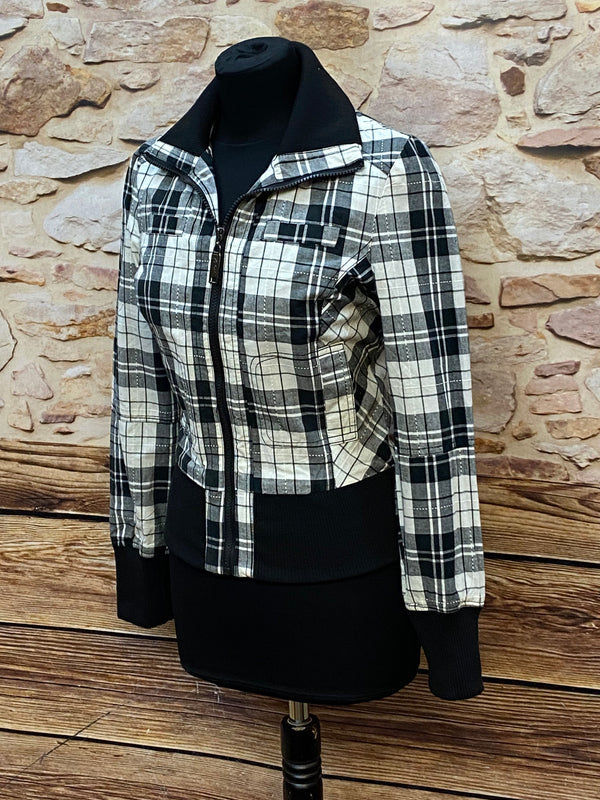 Karierte Damen-Jacke im 50er-Jahre-Stil - Größe L