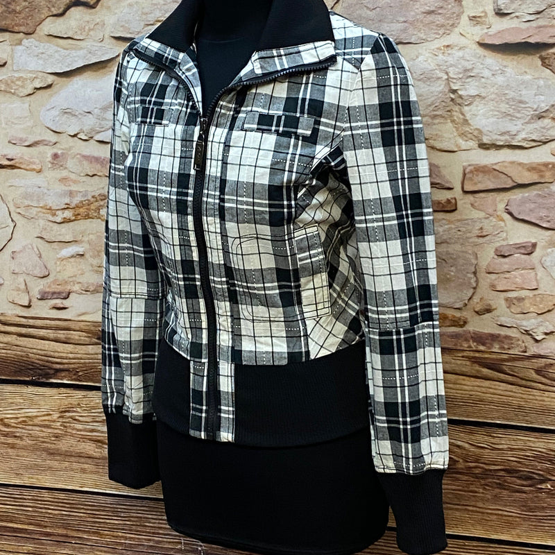 Karierte Damen-Jacke im 50er-Jahre-Stil - Größe L