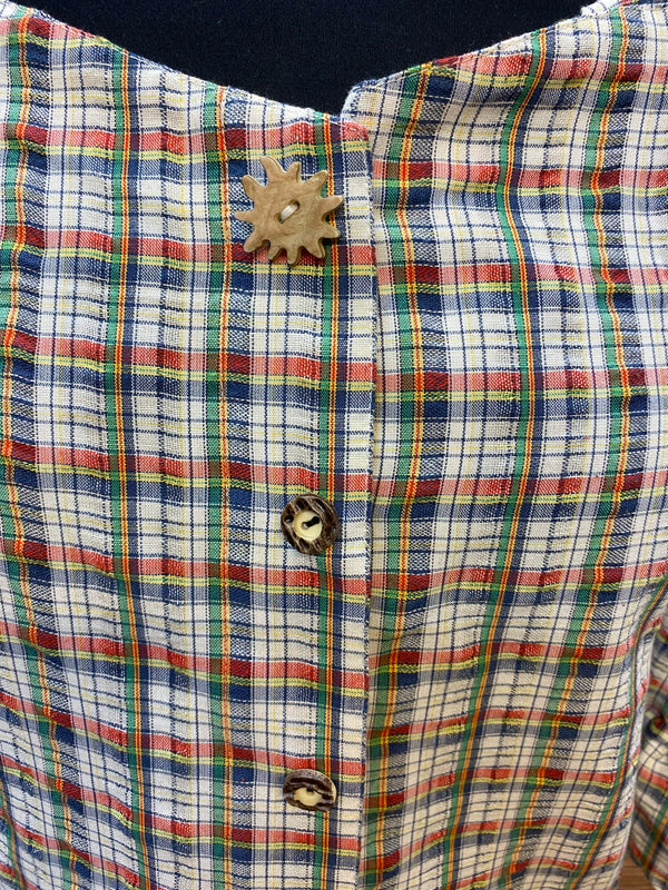 Trachtenbluse  – kariert im Landhaus-Stil  – Gr.44