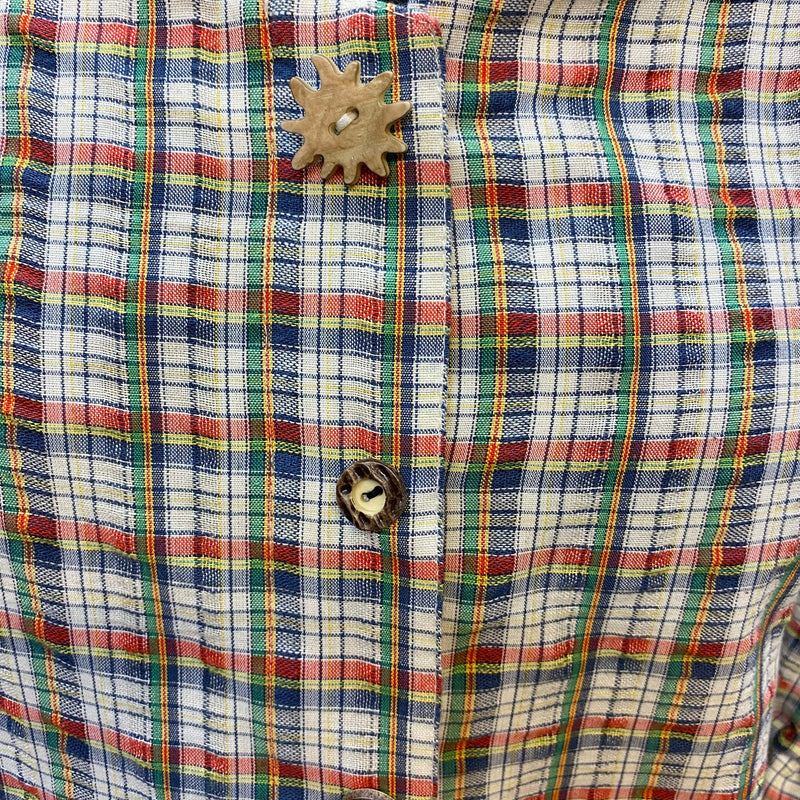 Trachtenbluse  – kariert im Landhaus-Stil  – Gr.44