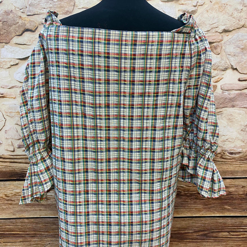 Trachtenbluse  – kariert im Landhaus-Stil  – Gr.44