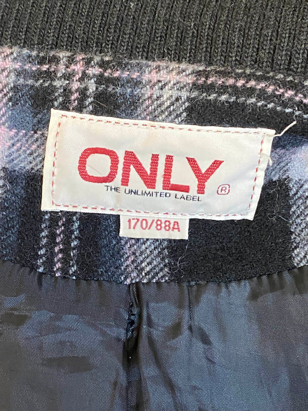 Klassische karierte Vintage-Jacke mit Kapuze – Größe XS