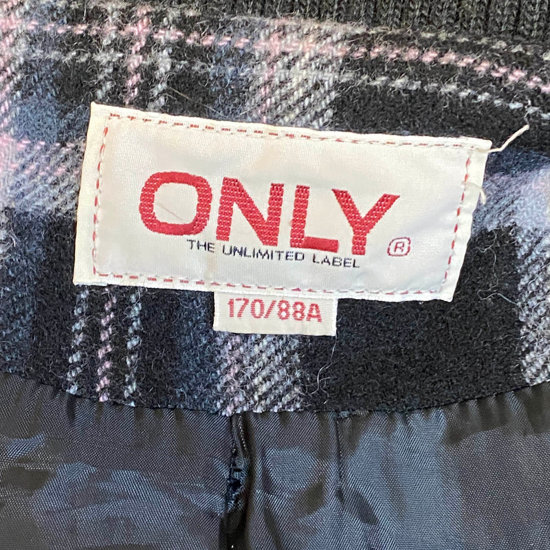 Klassische karierte Vintage-Jacke mit Kapuze – Größe XS