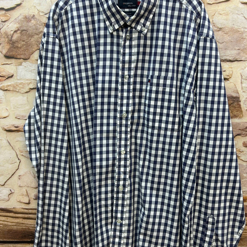 REDGREEN blau weiß kariertes Button-Down Vintage Hemd Gr.XXL