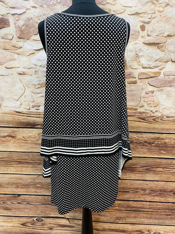 Schwarz‑weißes Punkte‑Kleid von Max Studio – Gr. S