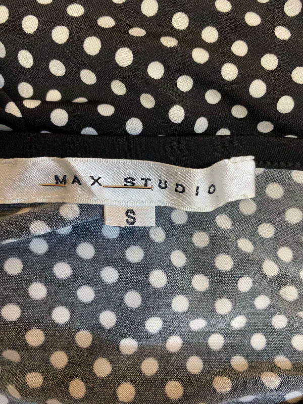 Schwarz‑weißes Punkte‑Kleid von Max Studio – Gr. S