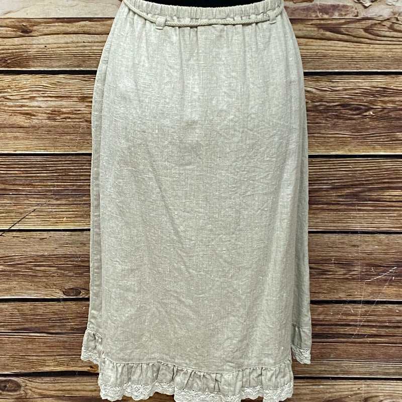 Vintage Damen Trachtenrock im Landhausstil – Natur, Größe 34