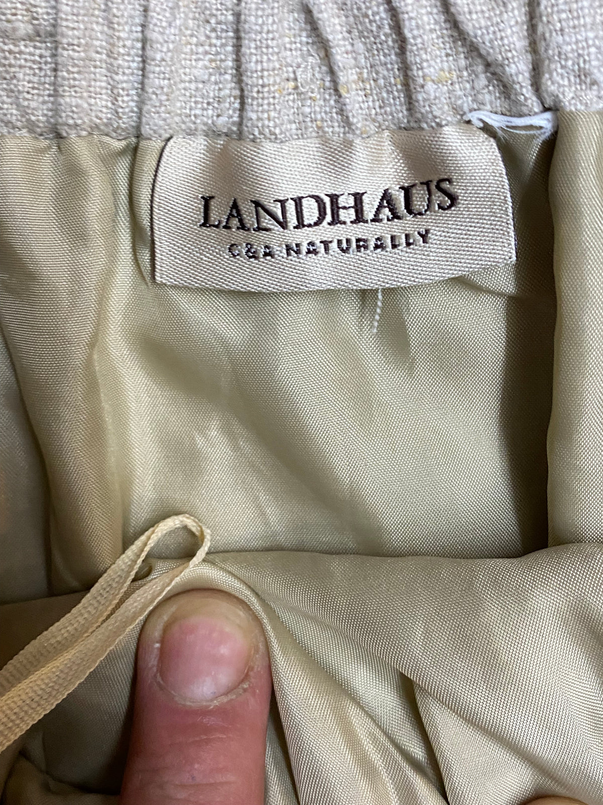 Vintage Damen Trachtenrock im Landhausstil – Natur, Größe 34