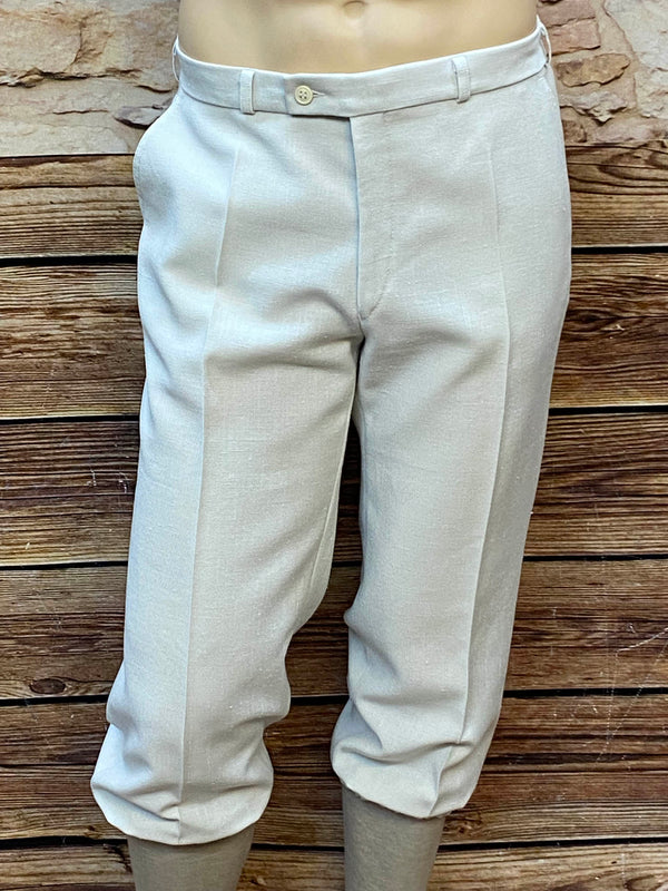 „Cremefarbene Herren Knickerbocker Größe 50 im 20er Jahre Stil mit Vintage-Look und Kniebundhosen-Schnitt, Ansicht 1“