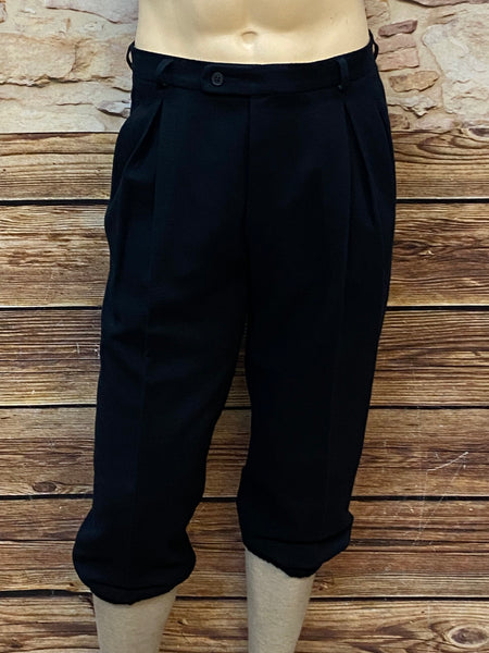 Vintage Knickerbocker Hose Herren Größe 50, Schwarz, Bundweite 88 cm, Schurwolle-Mix, 20er Jahre Gatsby-Stil, sehr guter Zustand.