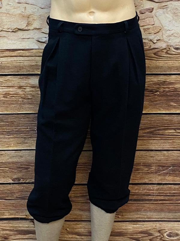 Vintage Knickerbocker Hose Herren Größe 50, Schwarz, Bundweite 88 cm, Schurwolle-Mix, 20er Jahre Gatsby-Stil, sehr guter Zustand.