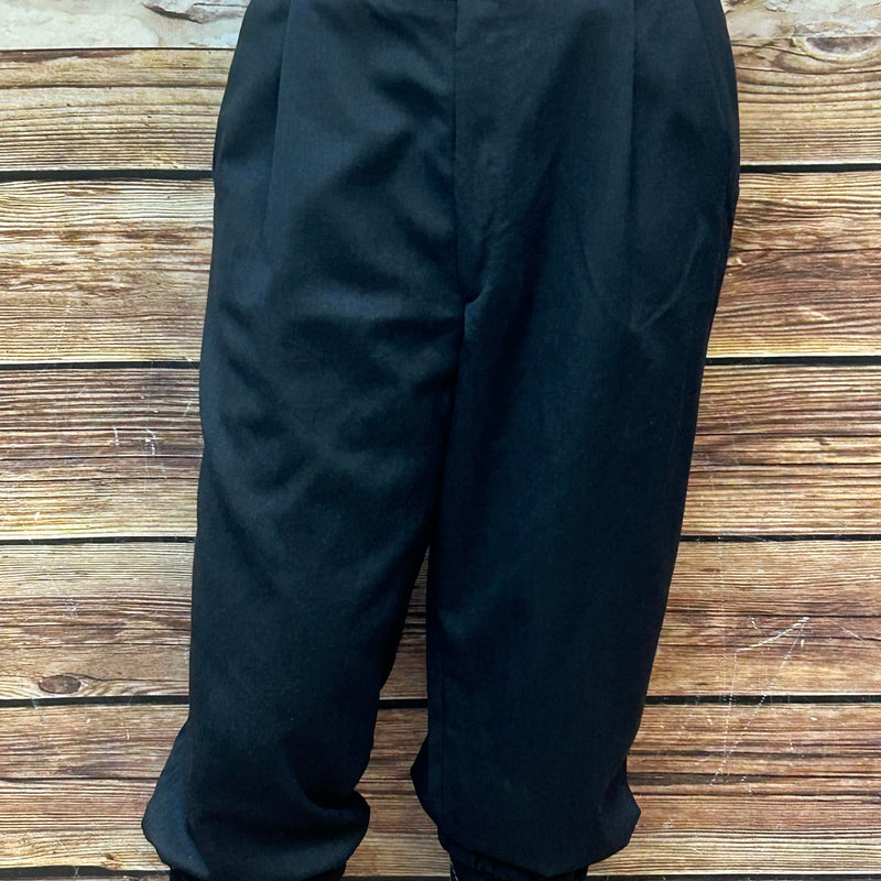  Schwarze Knickerbocker-Hose aus Wollmischung im 20er-Jahre-Look, Größe 58, Bundweite 111 cm, elastischer Beinabschluss.