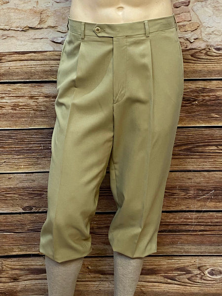 Stilvolle Beige-Grüne Knickerbocker-Hose Gr.54, B 101 cm